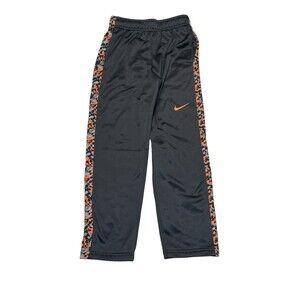 Nike Boys Therma-Fit Gray Orange Camo Athletic Pants Small (8) Drawstring Active